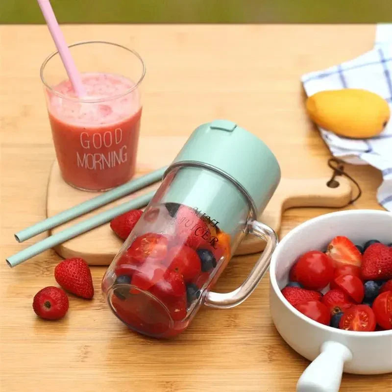 Electric Juicer Bottle with Straw