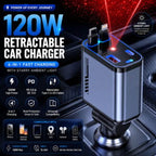 4 IN 1 Retractable Car Phone Charger